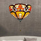 Frendorf | Glas-in-lood Kom Wandlamp met Bloem Patroon en Trekking 1 Licht Victoriaanse Wandlamp