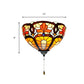 Frendorf | Glas-in-lood Kom Wandlamp met Bloem Patroon en Trekking 1 Licht Victoriaanse Wandlamp