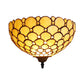 Frendorf | Fischschuppen-Wandlampe Licht Buntglas 1 Licht Tiffany Wandmontage Licht in Beige für Wohnzimmer
