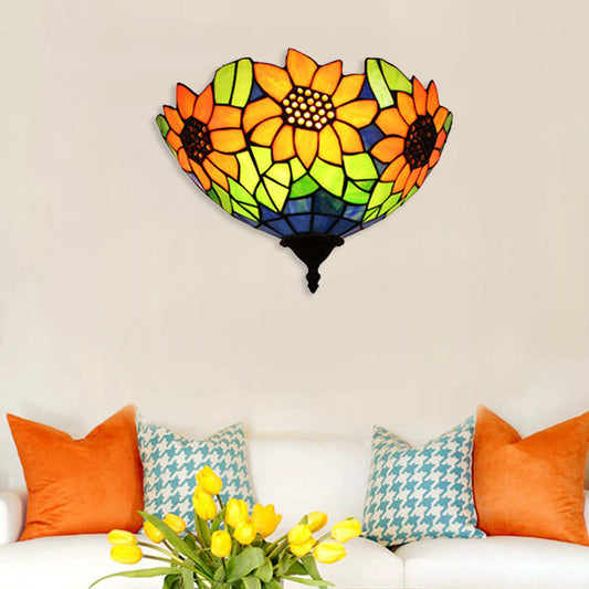 Frendorf | Sonnenblumen Wandmontage Beleuchtung Lodge Stil 1 Kopf Wand Sconces Beleuchtung für Flur