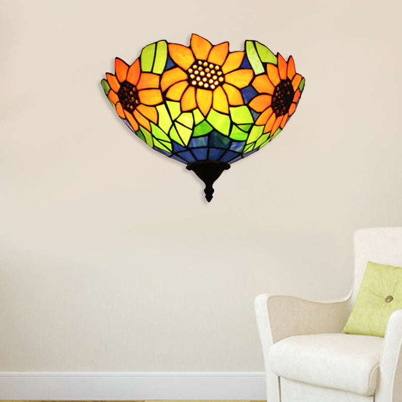 Frendorf | Sonnenblumen Wandmontage Beleuchtung Lodge Stil 1 Kopf Wand Sconces Beleuchtung für Flur