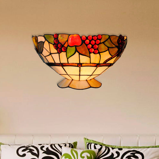 Frendorf | Art Deco Wandlamp met Fruitpatroon Lodge Glas-in-lood 1 Lamp Wandlamp Licht