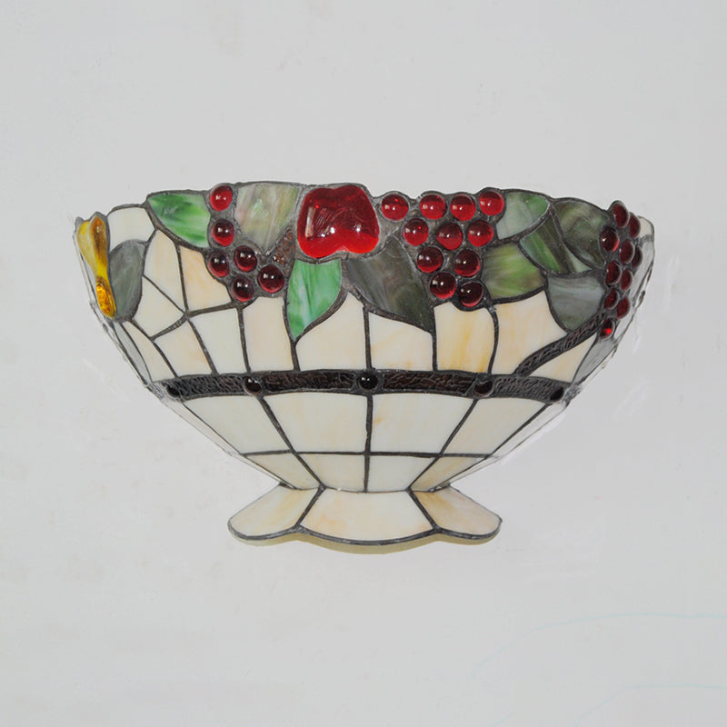 Frendorf | Art Deco Wandlamp met Fruitpatroon Lodge Glas-in-lood 1 Lamp Wandlamp Licht