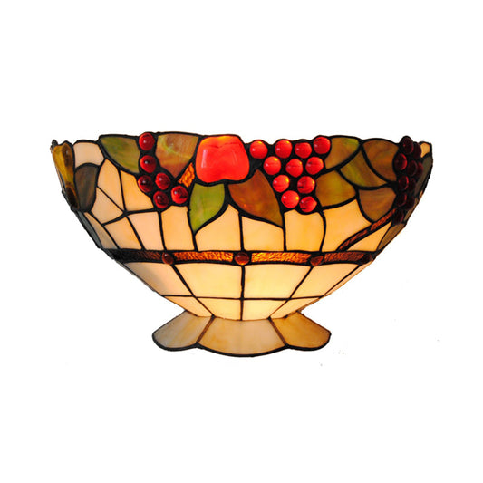 Frendorf | Art Deco Wandlamp met Fruitpatroon Lodge Glas-in-lood 1 Lamp Wandlamp Licht