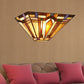 Frendorf | 1 Licht Geometrische Wandlamp Ambachtsman Geëtst Glas Wandlamp in Bruin voor Restaurant