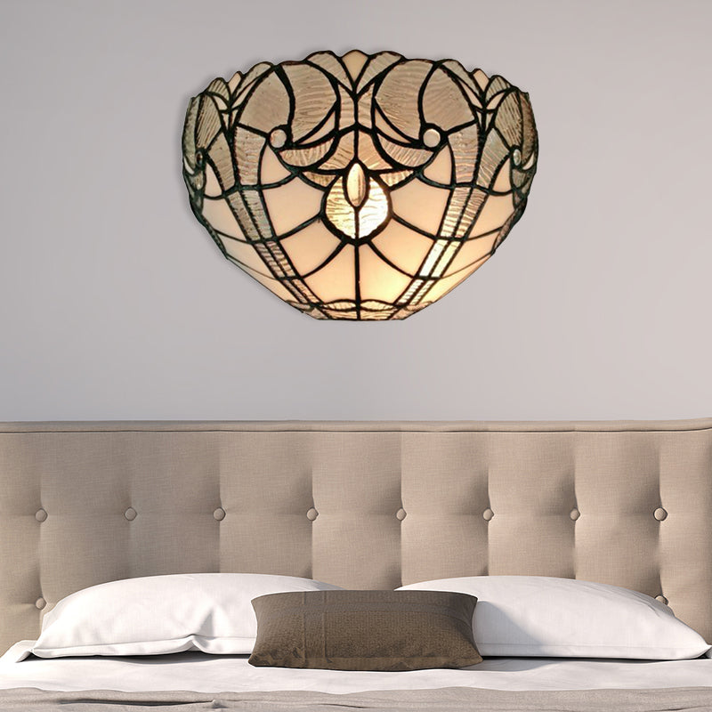 Frendorf | Traditionele Wandlamp Kom Met Gekleurd Glas 1 Kop Mini Wandverlichting Voor Woonkamer