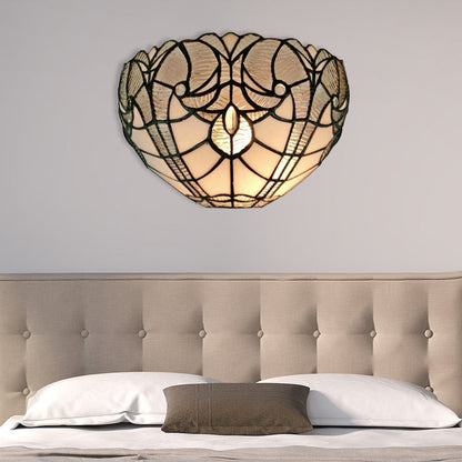 Frendorf | Traditionele Wandlamp Kom Met Gekleurd Glas 1 Kop Mini Wandverlichting Voor Woonkamer