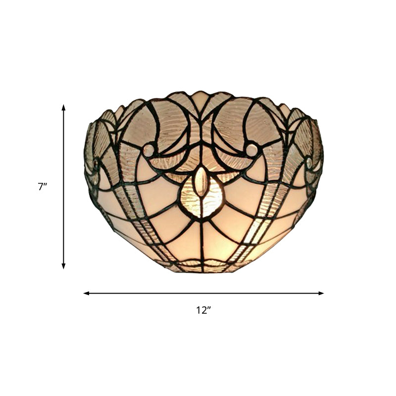 Frendorf | Traditionele Wandlamp Kom Met Gekleurd Glas 1 Kop Mini Wandverlichting Voor Woonkamer