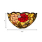 Frendorf | Rosenmuster Wandmontage Licht mit Schalen-Schirm 1 Licht Buntglas Lodge Tiffany Wandlampe