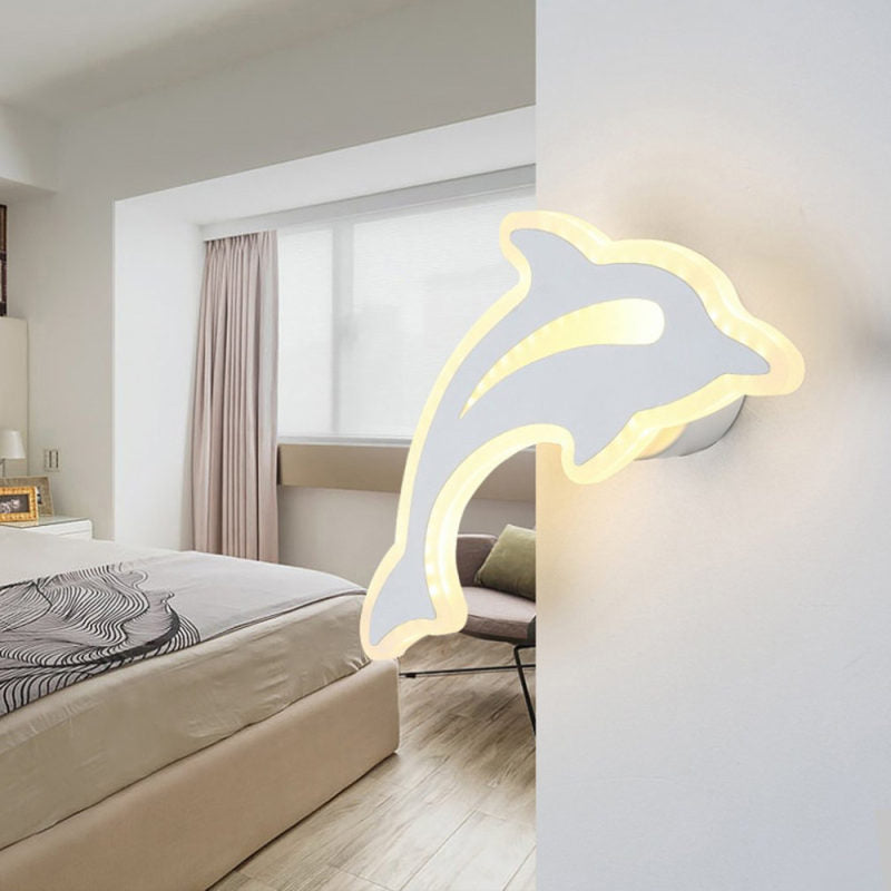 Frendorf | Lovely Animal Slim Wandleuchte Acryl Weiß LED Wandlicht für Pflegezimmer Kindergarten