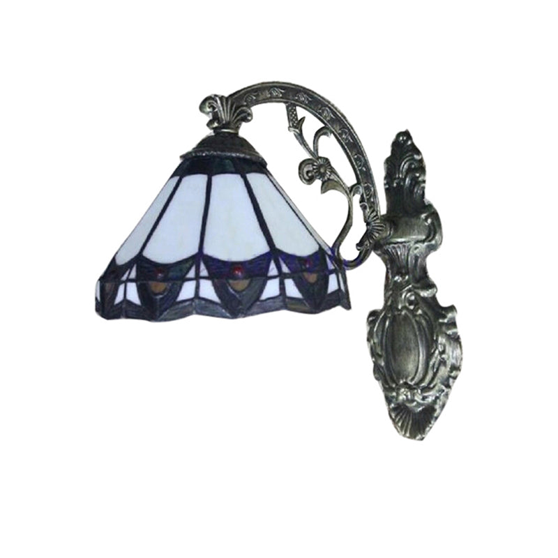 Frendorf | Cone Wandlamp Gekleurd Glas 1 Licht Tiffany Binnen Wandlamp voor Slaapkamer