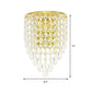 Frendorf | 10"/15" W Z tapered Wandlamp Vintage Metaal 1 Lamp Gouden Sconces met Duidelijke Kristal Drapering
