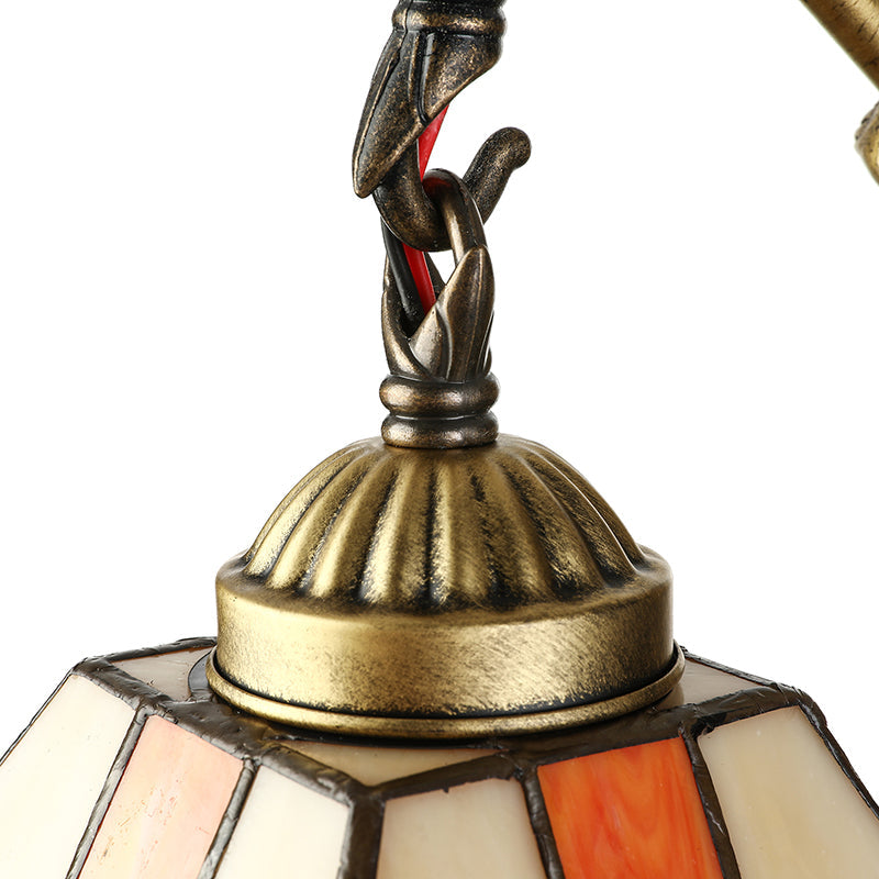Frendorf | 1 Kopf Wandmontierte Lampe Tiffany Diamond Orange Gefärbtes Glas Wandlampenleuchte