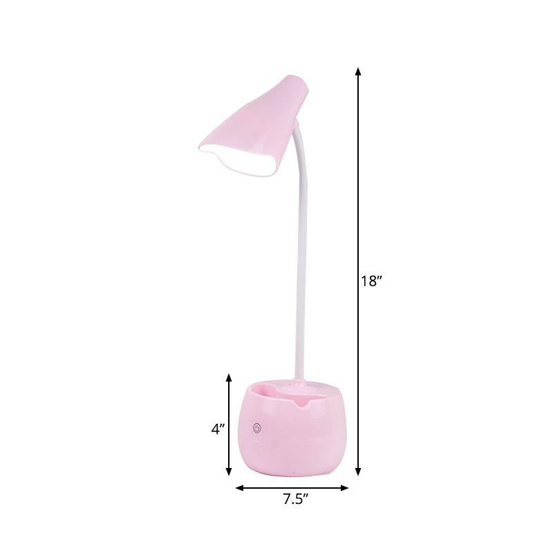 Augenfreundliche Flexible Gooseneck Schreibtischlampe Stifthalter Design LED USB Lade Leselampe in Blau/Rot/Weiß/Gelb