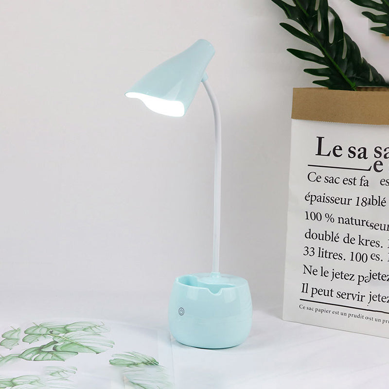 Augenfreundliche Flexible Gooseneck Schreibtischlampe Stifthalter Design LED USB Lade Leselampe in Blau/Rot/Weiß/Gelb