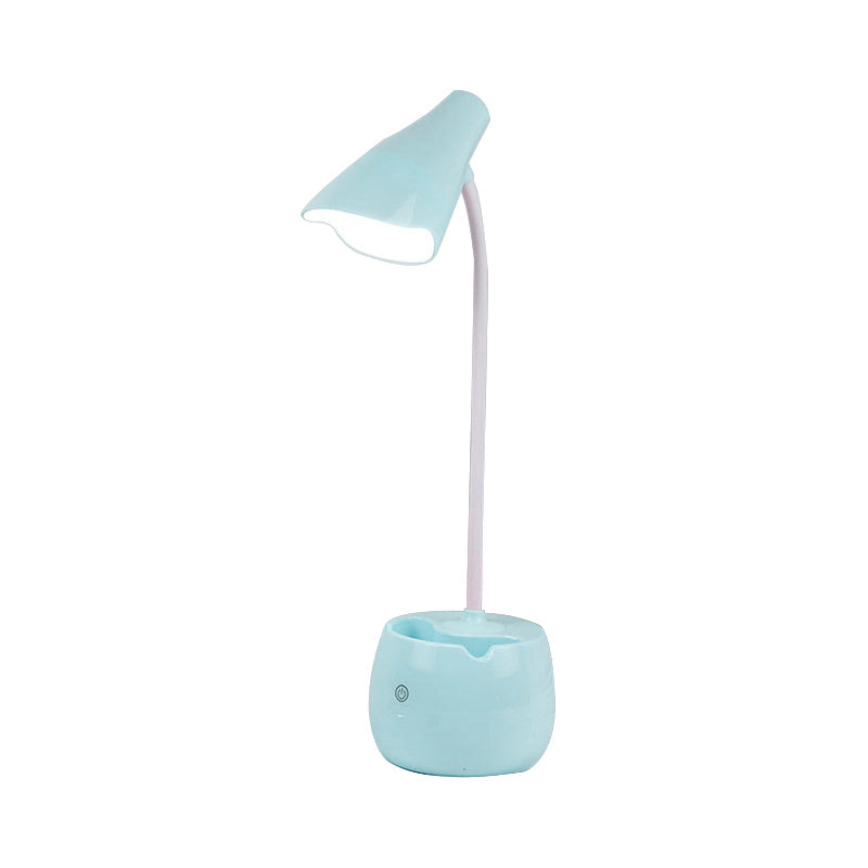 Augenfreundliche Flexible Gooseneck Schreibtischlampe Stifthalter Design LED USB Lade Leselampe in Blau/Rot/Weiß/Gelb