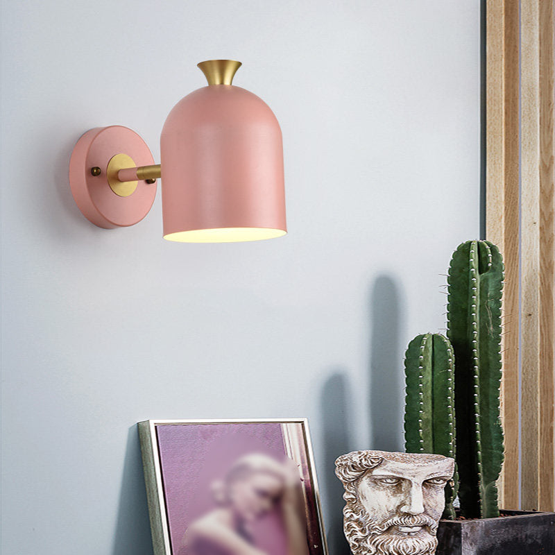 Frendorf | Kop Shade Eetkamer Wandlamp Metaal 1 Gloeilamp Nordische Stil Wandlampe mit Macaron Farbe