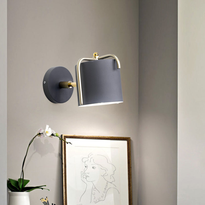 Frendorf | Metalen Cilinder Wandlamp Rotatable Eén Lamp Macaron Loft Wandlamp voor Slaapkamer Spiegel