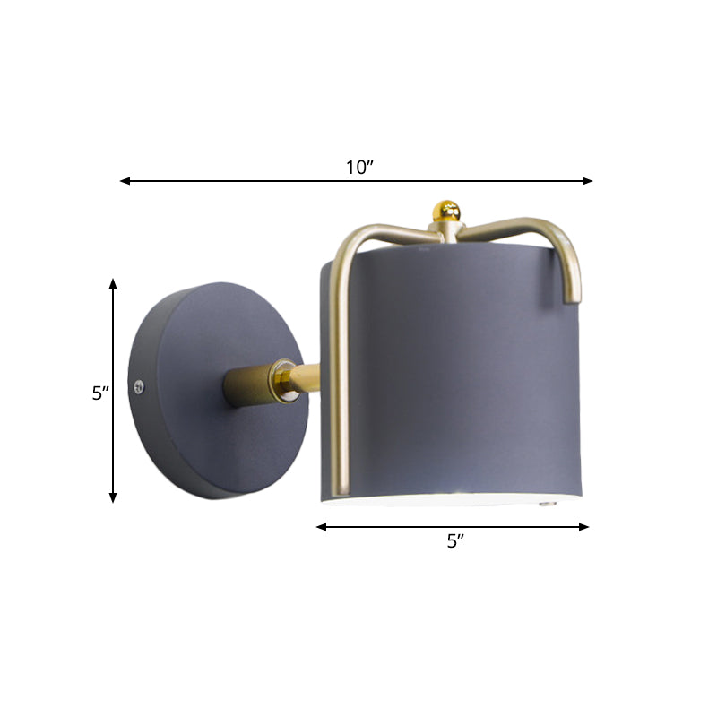 Frendorf | Metalen Cilinder Wandlamp Rotatable Eén Lamp Macaron Loft Wandlamp voor Slaapkamer Spiegel