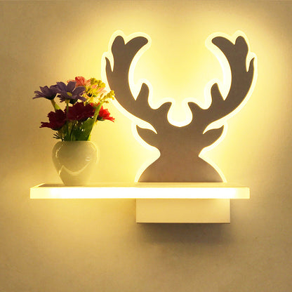 Frendorf | Volwassen Kind Slaapkamer Wandlamp met Plank Acryl Hedendaagse Wandlamp in Wit