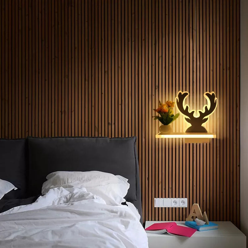 Frendorf | Volwassen Kind Slaapkamer Wandlamp met Plank Acryl Hedendaagse Wandlamp in Wit