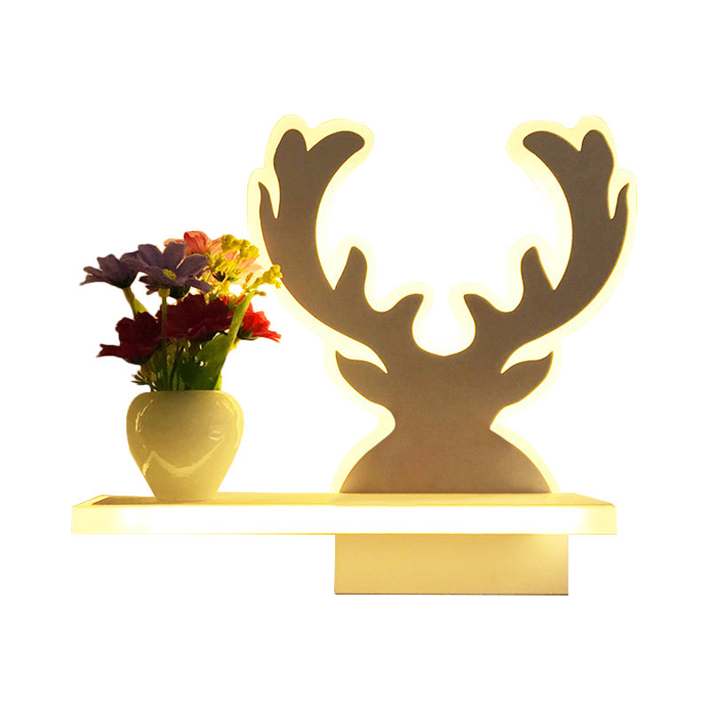 Frendorf | Volwassen Kind Slaapkamer Wandlamp met Plank Acryl Hedendaagse Wandlamp in Wit