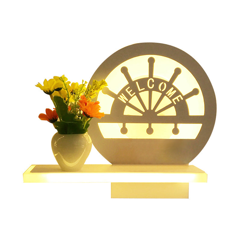 Frendorf | Volwassen Kind Slaapkamer Wandlamp met Plank Acryl Hedendaagse Wandlamp in Wit