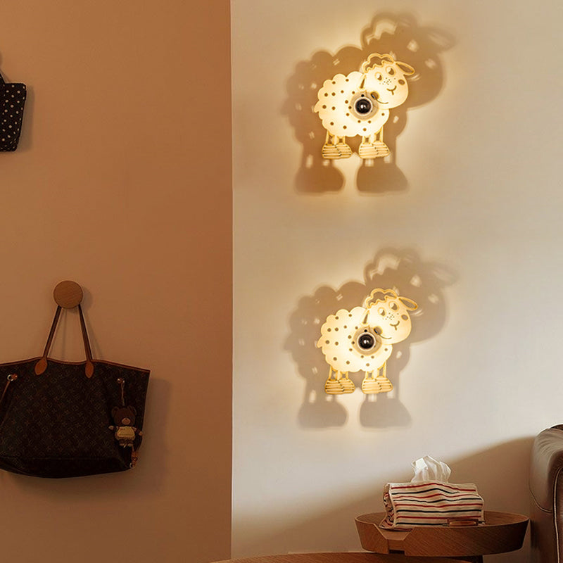 Frendorf | Metalen Schapen Wandlamp Slaapkamer Kleuterschool 1 Kop Kinderen Wandlicht in Beige