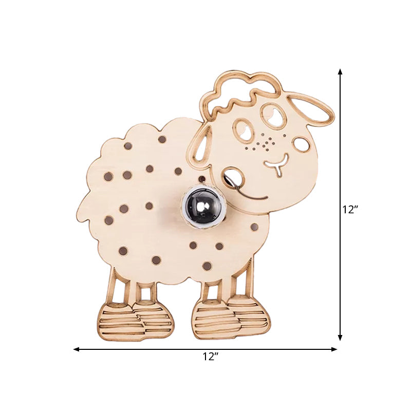 Frendorf | Metalen Schapen Wandlamp Slaapkamer Kleuterschool 1 Kop Kinderen Wandlicht in Beige