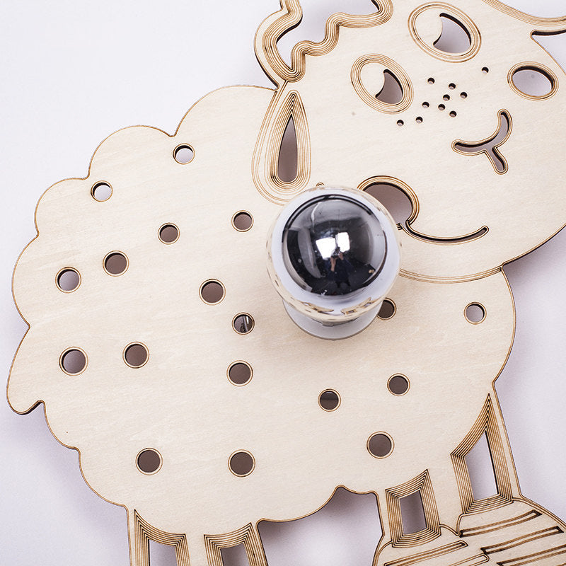 Frendorf | Metalen Schapen Wandlamp Slaapkamer Kleuterschool 1 Kop Kinderen Wandlicht in Beige