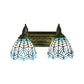 Tiffany Stil Kuppel Wandbeleuchtung Buntglas 2 Köpfe Dekorative Wandlampe Licht in Blau