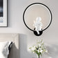 Frendorf | Moderne Ring Wandlamp met Kleine Engel Metaal Zwarte Wandlamp voor Woonkamer