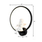 Frendorf | Moderne Ring Wandlamp met Kleine Engel Metaal Zwarte Wandlamp voor Woonkamer