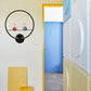 Zeitgenössische schwarze Wandleuchte Ring Metall Wandlampe mit Puppendeko für Kinderzimmer