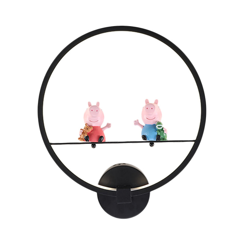 Frendorf | Contemporary Zwarte Wandlamp Ring Metaal Sconces Licht met Pop Deco voor Kinderkamer