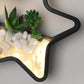 Frendorf | Kunstmatige Succulent Planten Wandlamp Metalen Steen Moderne Creatieve Wandlamp in Zwart voor Slaapkamer