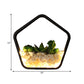 Frendorf | Kunstmatige Succulent Planten Wandlamp Metalen Steen Moderne Creatieve Wandlamp in Zwart voor Slaapkamer
