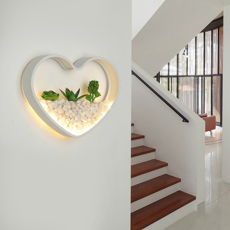 Kinderzimmer Fake Sukkulente Wandlampe Metall Stein Zeitgenössisch Weiß Wandleuchte