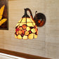 Frendorf | Rustikale Stil Petal Wandlampe 1 Licht Buntglas Wandlampe in Orange für Schlafzimmer