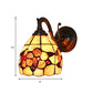Frendorf | Rustikale Stil Petal Wandlampe 1 Licht Buntglas Wandlampe in Orange für Schlafzimmer