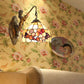 Frendorf | Victorian Dome Wandlamp Licht Beige Glas 1 Kop Bedzijde Wandmontage Licht met Bloemenpatroon