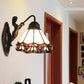 Frendorf | Beige Glazen Conus Wandgemonteerd Licht Tiffany 1 Hoofd Antiek Brons Wandlamp voor Gang