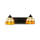 Frendorf | Gelaagde Patroon Wandlamp Barok Geel en Wit Glas 2 Koppen Bronzen Muur Gemonteerde Licht