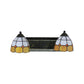 Frendorf | Gelaagde Patroon Wandlamp Barok Geel en Wit Glas 2 Koppen Bronzen Muur Gemonteerde Licht