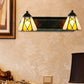 Frendorf | Gelbe Glaskonus Wandleuchte Tiffany 2 Köpfe Bronze Wandmontage Licht für Schlafzimmer