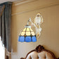 Frendorf | 1 Licht Kuppelvormige Wandverlichting Retro Stijl Gevlochten Glas Wandlamp in Witte Afwerking voor Hal