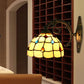 Frendorf | Vintage Bowl Wandlicht Beugelglas 1 Licht Wandlamp Fixture mit Juwelenmuster in Beige