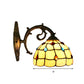Frendorf | Vintage Bowl Wandlicht Beugelglas 1 Licht Wandlamp Fixture mit Juwelenmuster in Beige