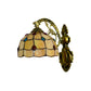 Frendorf | Gelbe Wandlicht Tiffany Buntglas 1 Licht Schmuck Wandlampe mit Schalen-Schirm