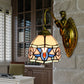Frendorf | Tiffany Bowl Wandlamp Beige Glas 1 Kop Hal Sconces Licht met Zeemeermin Decoratie